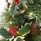 18" Pre-Lit Mixed Pine Artificial Christmas Tree with Holly Berries & Pinecones, Clear LED Lights
